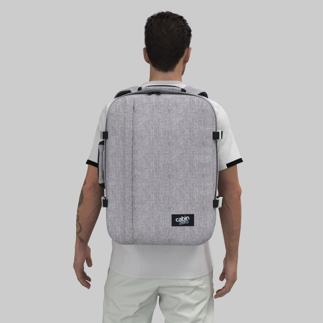 Klassischer Kabinenrucksack 44L Eisgrau