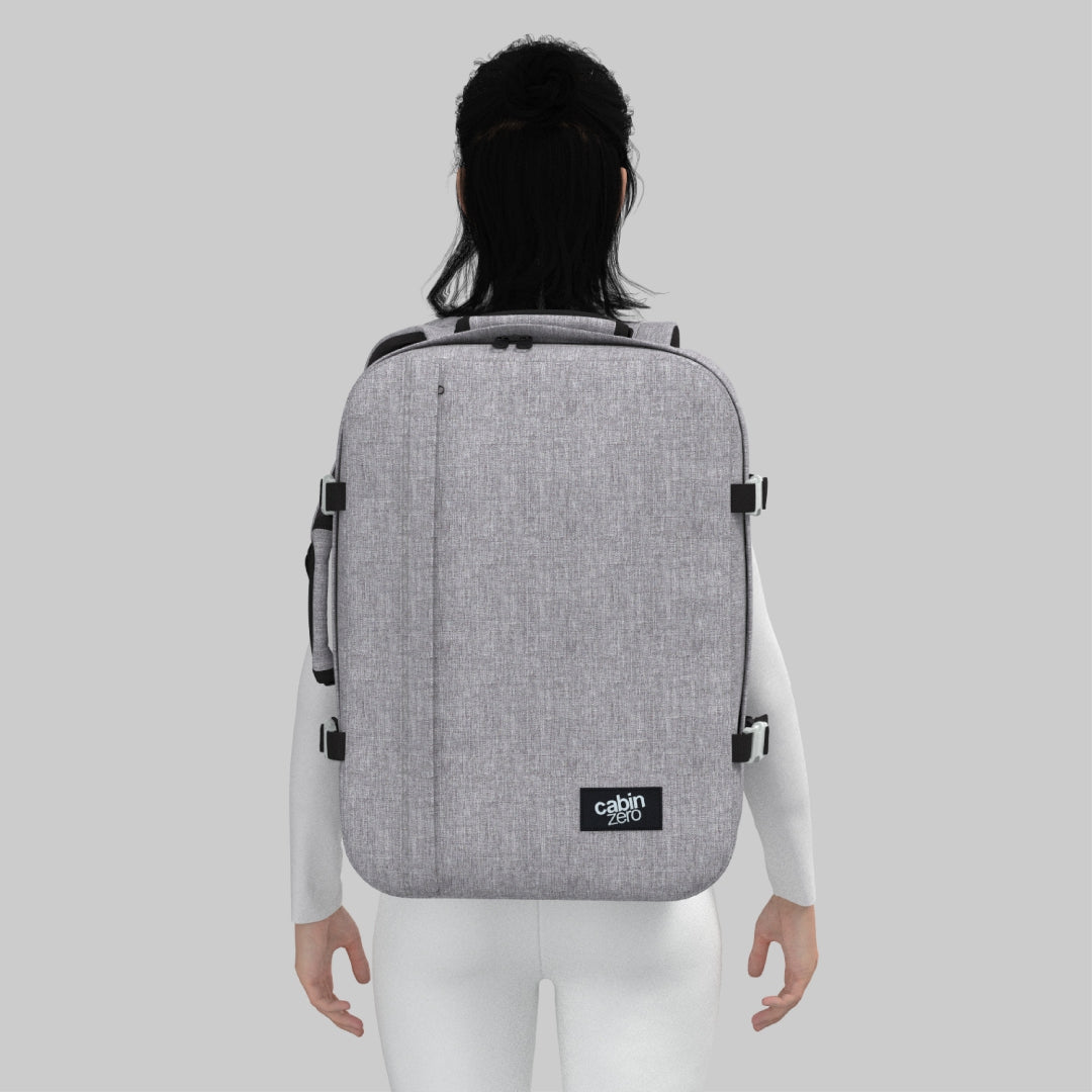 Klassischer Kabinenrucksack 44L Eisgrau